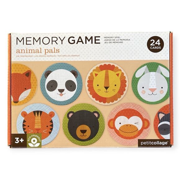 PETIT COLLAGE Memory Game Matching Puzzle Learning Animal Pals Gift Kids Toddler - Picture 1 of 7